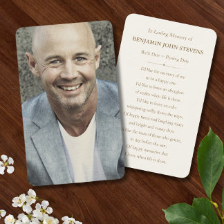 Visita Cartão Memorial Funeral Personalizado de Simpatia