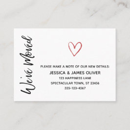 Visita Cartão moderno "Nós nos movemos" com Coração de Ág