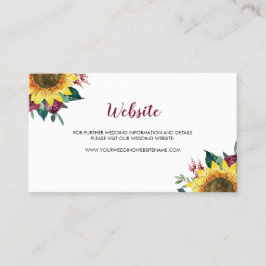 Visita Cartão para Website de Casamento Floral de Girasso