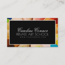 Cartão preto e branco da escola de arte privada