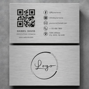 Visita Cartão QR Code de Metal para Coach Executivo