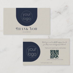 Visita Cartão QR de Agradecimento com Logotipo de Pequena
