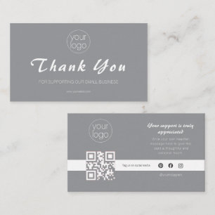 Visita Cartão QR de Agradecimento com Logotipo de Pequena