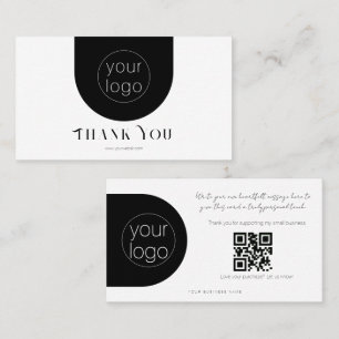 Visita Cartão QR de Agradecimento com Logotipo Elegante P