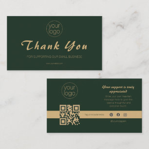 Visita Cartão QR de Agradecimento com Logotipo para Peque