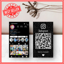 Cartão QR do Instagram de Limpeza Preto Elegante