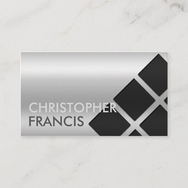 Visita Cartão reflexivo de prata do inclinação com (Frente)