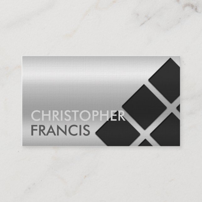 Visita Cartão reflexivo de prata do inclinação com (Frente)