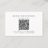 Cartão RSVP de Casamento de Código QR Clássico Ele