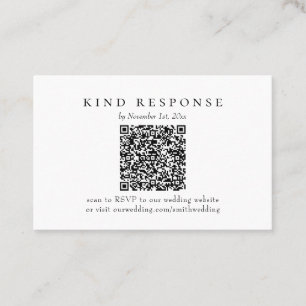 Visita Cartão RSVP de Casamento de Código QR Clássico Ele