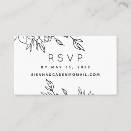 Visita Cartão RSVP Online de Casamento Branco Minimalista