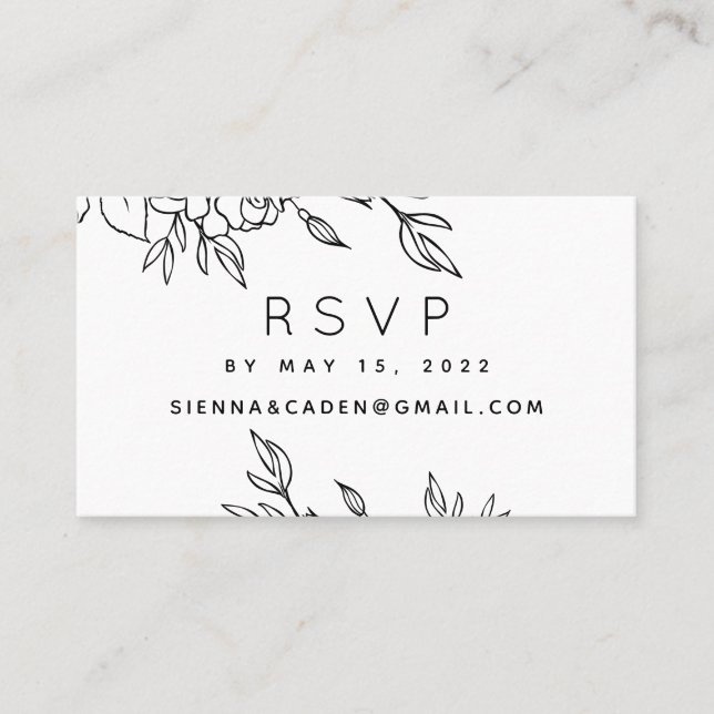 Visita Cartão RSVP Online de Casamento Branco Minimalista (Frente)