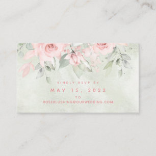 Visita Cartão RSVP Online de Casamento de Rosas Blushing