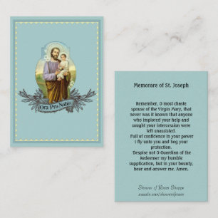 Visita Cartão santamente da oração de St Joseph Memora