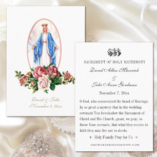 Visita Cartão Santo de Casamento Católico Virgem Maria