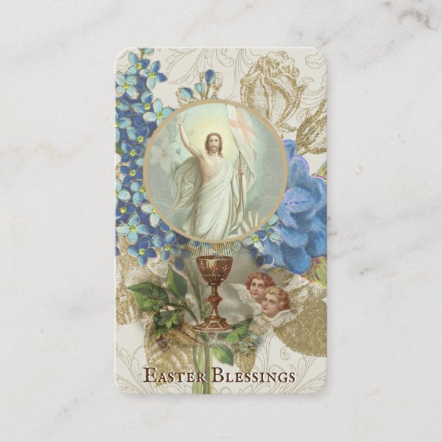 Visita Cartão Santo Religioso de Páscoa (Frente)
