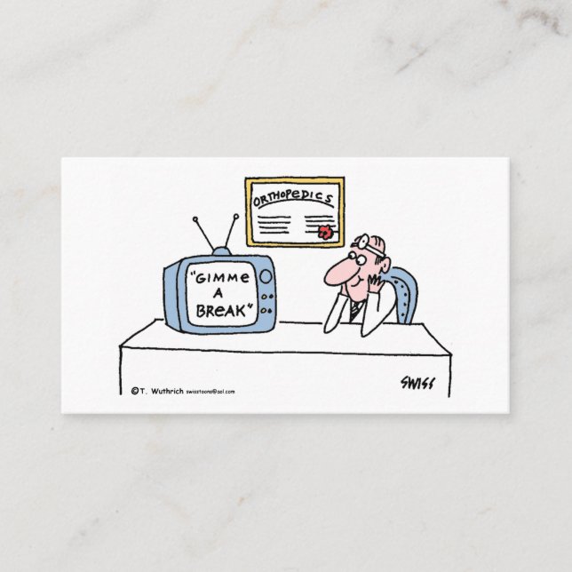 Visita Cartoon de Cartoon ou Cartão de Compromisso de Ort (Frente)