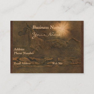 Visita Cavalo Cantering de couro do falso no cartão do