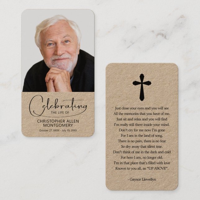 Visita Celebração do Cartão de Oração de Foto Vida (Frente/Verso)