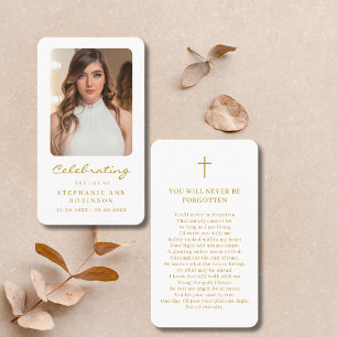 Visita Celebração do Cartão de Oração Funeral Dourado Fot