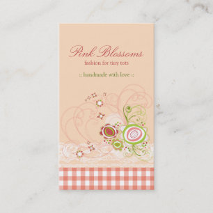 Visita Cheques de Brilhos Rosa Whimsical & Cartão de vis