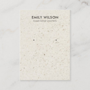 VISITA CHIC OFF WHITE TERRAZZO STUD EARRING CARTÃO DE EX