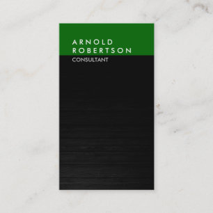 Visita Cinza Vertical Dark Green Wood Trendy Cartão de vi