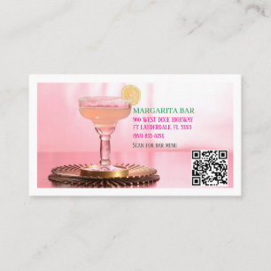 Visita Código QR Bar branco e Lounge Margarita Cartão de 