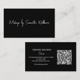 Visita Código QR de Rótulo Preto e Branco Cartão de Visit