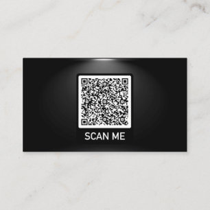 Visita Código QR em Spotlight Black Dourado Cartão de vis