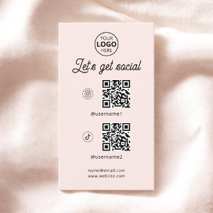 Visita Código QR Logotipo de Mídia Social Cartão de visit