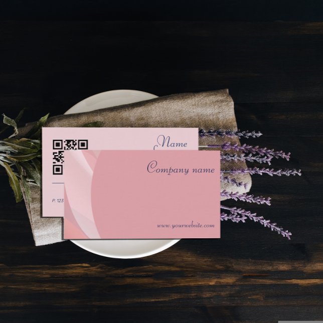 Visita Código QR mínimo pastel terracotta Cartão de visit (Criador carregado)