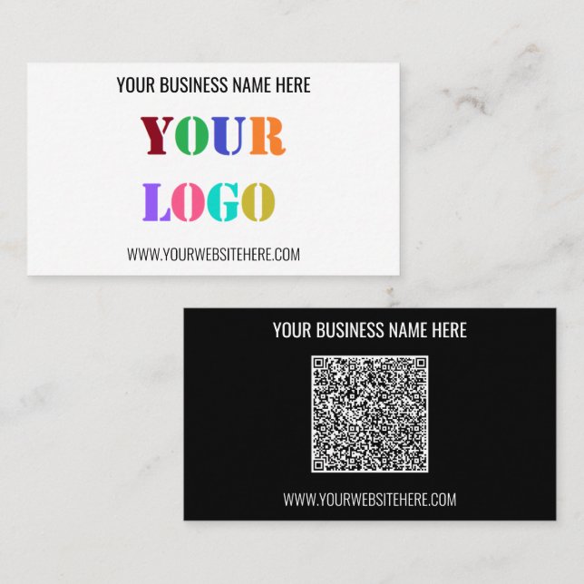Visita Código QR personalizado e logotipo seu Cartão de v (Frente/Verso)
