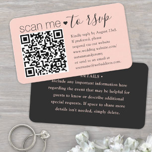 Visita Código QR RSVP e Detalhes Cartão de Gabinete Ros