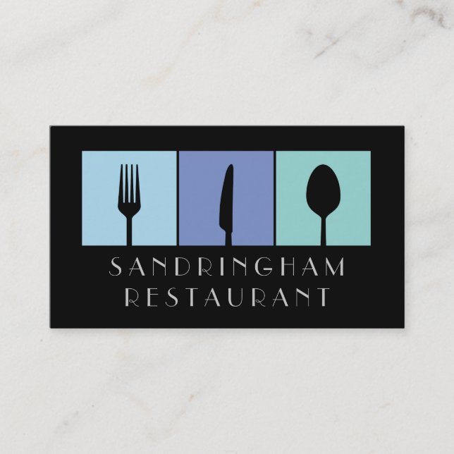 Visita Comida da Hospitalidade Fork Spoon, Faca Cartão de (Frente)