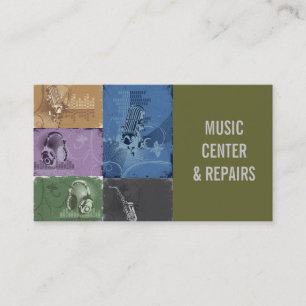 Visita Compre Reparar Música, Instrumento Cartão de vis