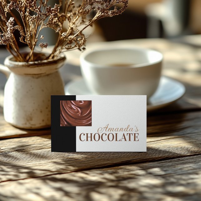 Visita Compro Chocolatier Cartão de Doces Brancos Pretos (Perfect for business)