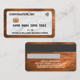 Visita Crédito Cartão de débito Marble e Wood