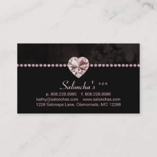 Visita Cristal de rocha do coração do rosa do cartão d