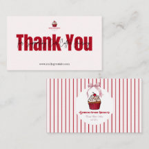 Cupcake de Cartão de Agradecimento da Padaria Red 