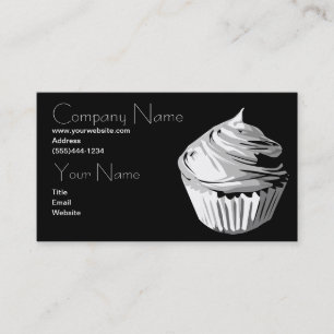 Visita Cupcake no modelo de cartão de negócios dos cinz