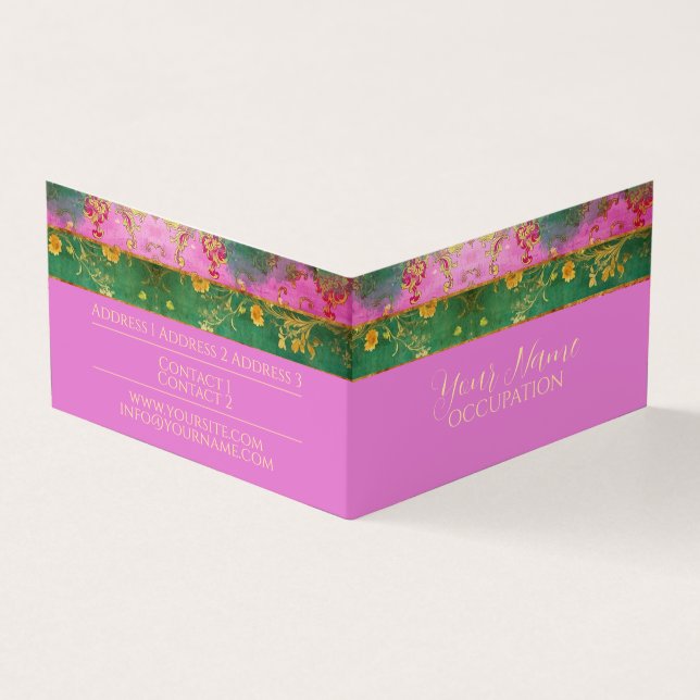 Visita Damasco Rosa Selvagem - Cartão de visita, PriceTag (Exterior)