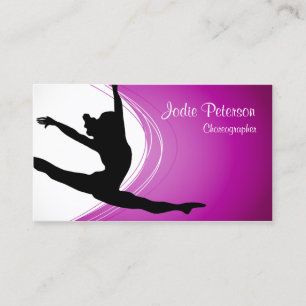 Visita Dancer Jette Leap Silhouette Fuschia Cartão de vi