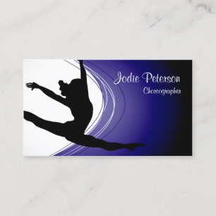 Visita Dancer Jette Leap Silhouette Violet Cartão de vis