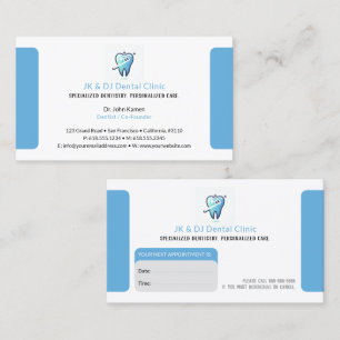 Visita Dentista Cartão de Consulta Odontológica