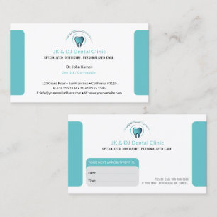 Visita Dentista   Cartão de Nomeação Dental