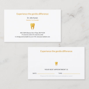 Visita Dentista Cartão de Nomeação Dental