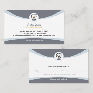 Visita Dentista Cartão de Nomeação Dental