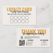 Design de Cartão de Fidelidade da Padaria Gold