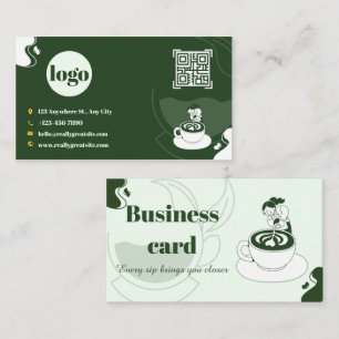 Visita Design de Cartão de Fidelidade de Café Verde